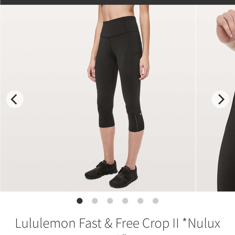 Lululemon Black Fast & Free Crop II Leggings